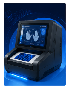 Live Scan fingerprint scanner used to capture digital fingerprints for FBI and FDLE background checks
